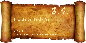 Brachna Irén névjegykártya