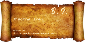 Brachna Irén névjegykártya